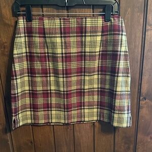 Vintage The Limited Red and Yellow Plaid Mini Skirt